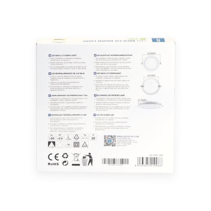Aigostar - Світлодіодний вбудований світильник LED/18W/230V 4000K діаметр 22 см білий
