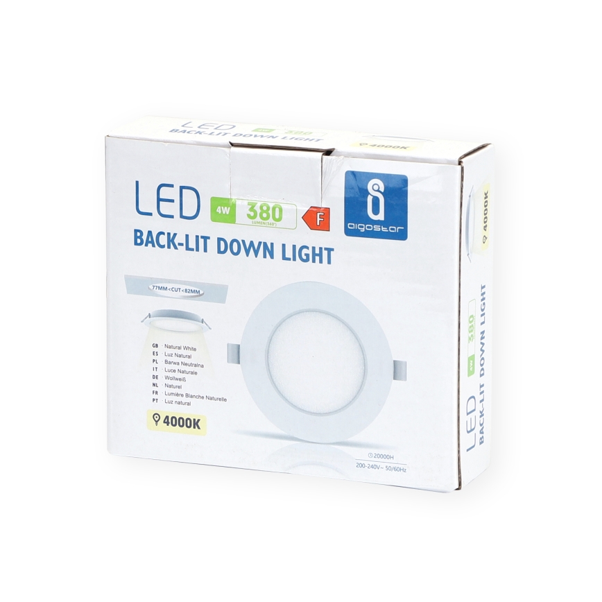 Aigostar - Світлодіодний вбудований світильник LED/4W/230V 4000K діаметр 9,8 см білий