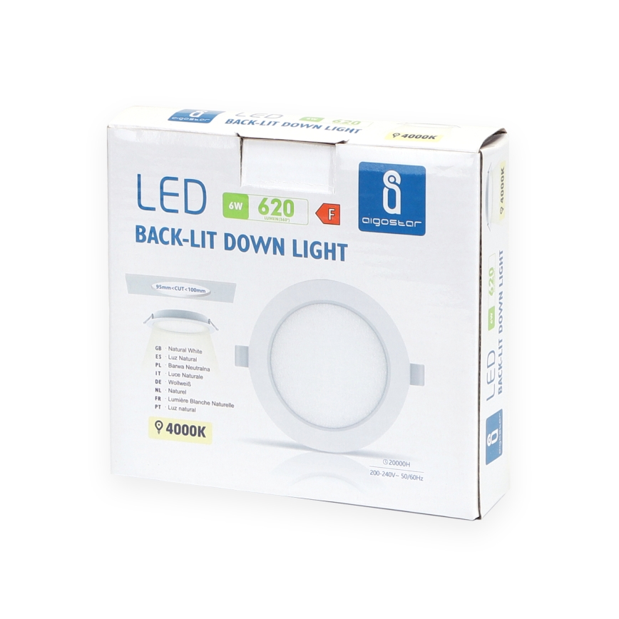 Aigostar - Світлодіодний вбудований світильник LED/6W/230V 4000K діаметр 11,8 см білий