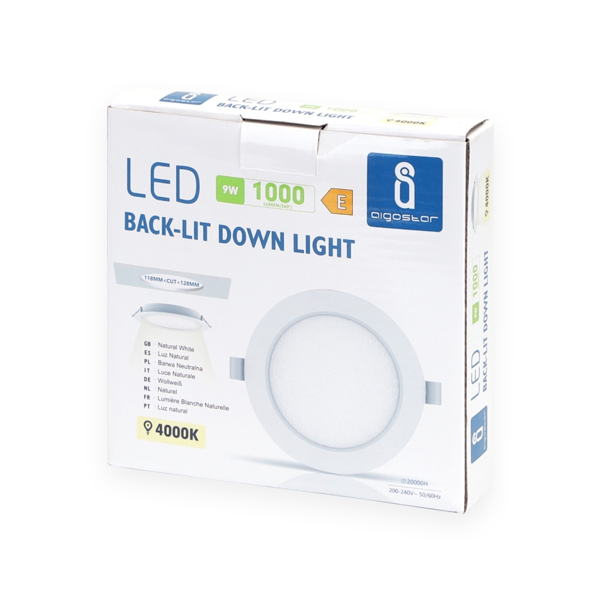 Aigostar - Світлодіодний вбудований світильник LED/9W/230V 4000K діаметр 14,5 см білий