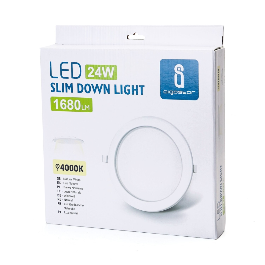 Aigostar - Світлодіодний вбудований світильник ULTRATHIN LED/24W/230V 4000K білий