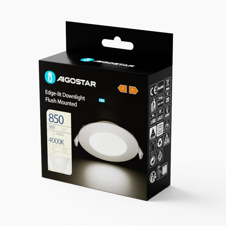 Aigostar - Світлодіодний вбудований світильник ULTRATHIN LED/9W/230V 4000K білий