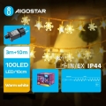 Aigostar - Світлодіодна вулична різдвяна гірлянда 100xLED/8 функцій 13м IP44 теплий білий