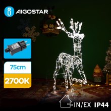 Aigostar - Світлодіодні вуличні різдвяні декорації LED/3,6W/31/230V 2700K 75 см IP44 північний олень