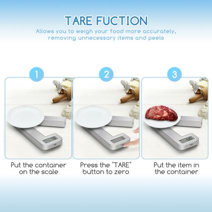 Aigostar - Складные кухонные весы 5 кг матовый хром