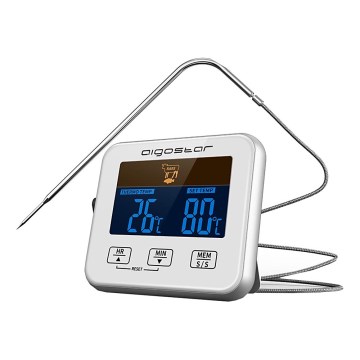 Aigostar - Термометр для мяса с ЖК-дисплеем 0-250 °C 2xAAA