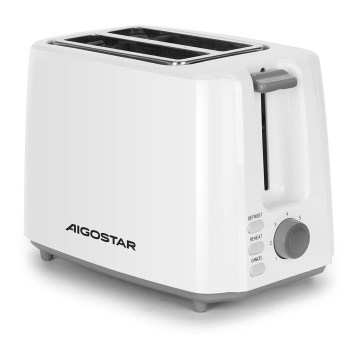 Aigostar - Тостер на два отделения 750W/230V белый
