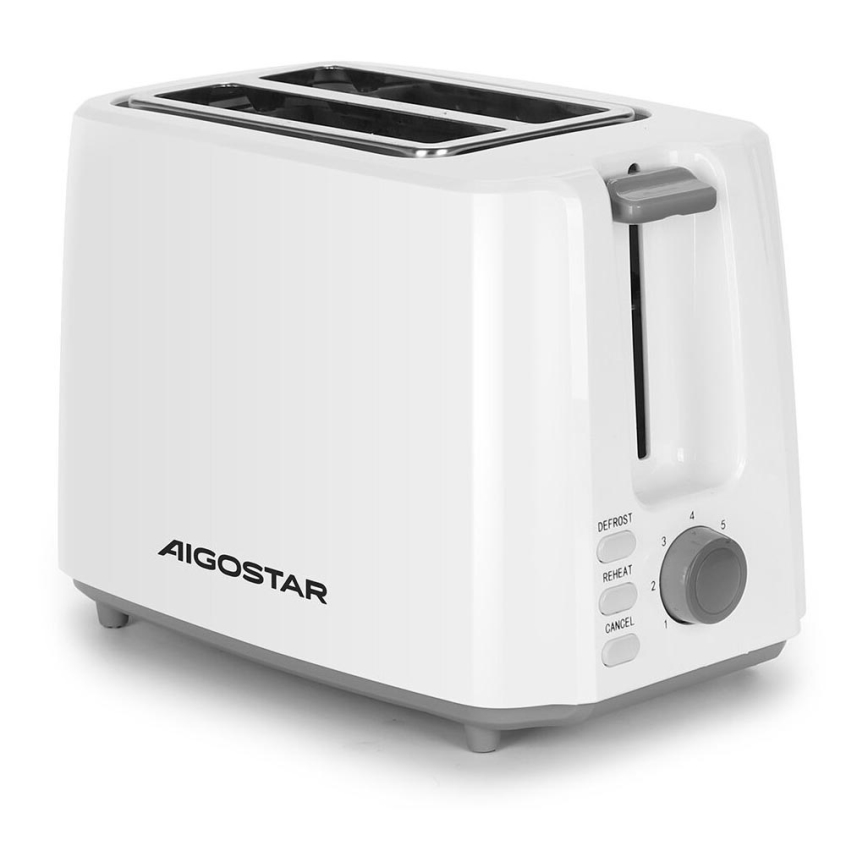 Aigostar - Тостер на два отделения 750W/230V белый