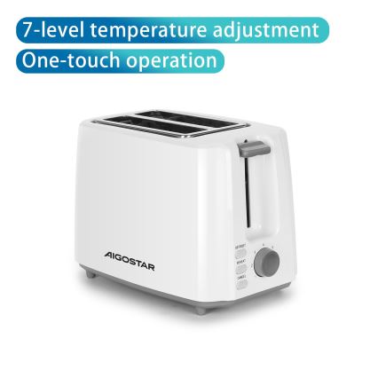 Aigostar - Тостер на два отделения 750W/230V белый