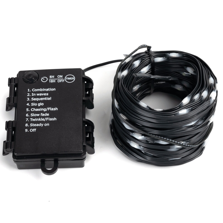 Aigostar - уличная LED-гирлянда, 50 светодиодов, 8 режимов, питание 3xAA, 5,3 м, IP44, многоцветная