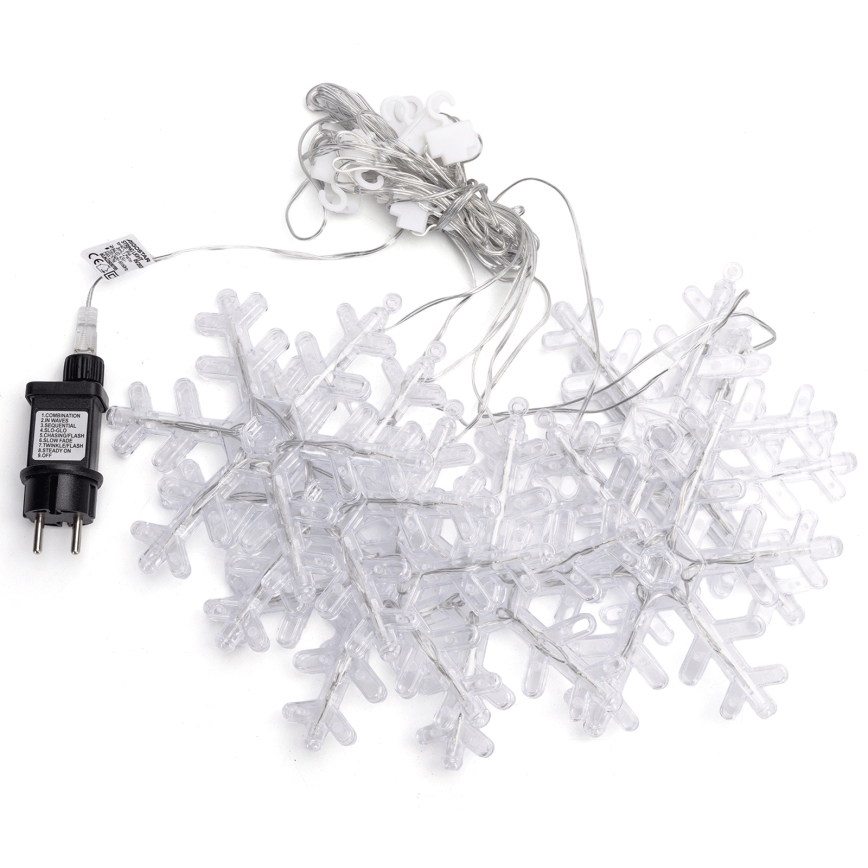 Aigostar - Светодиодная уличная гирлянда 84 LED / 8 режимов 1,2×1 м IP44 тёплый белый со снежинками