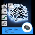 Aigostar - уличная рождественская LED-гирлянда, 25 светодиодов / 8 режимов, питание от 3×AA, длина 2,8 м, IP44, холодный белый