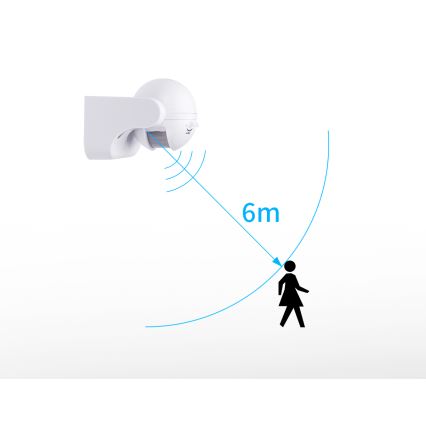 Aigostar - Уличный инфракрасный датчик движения 230V IP44 белый