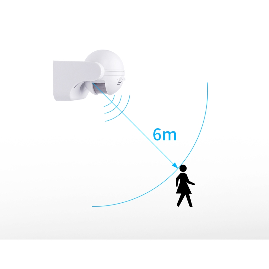 Aigostar - Уличный инфракрасный датчик движения 230V IP44 белый