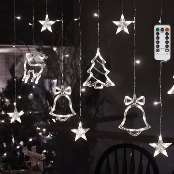 Aigostar - уличная LED-гирлянда для новогодних праздников 120 светодиодов, 8 режимов, 3×0,6 м, IP44, холодный белый свет, с пультом дистанционного управления