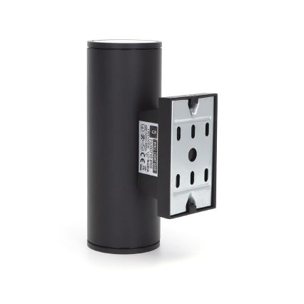Aigostar - Уличный настенный светильник 2xGU10/230V черный IP65 круглый