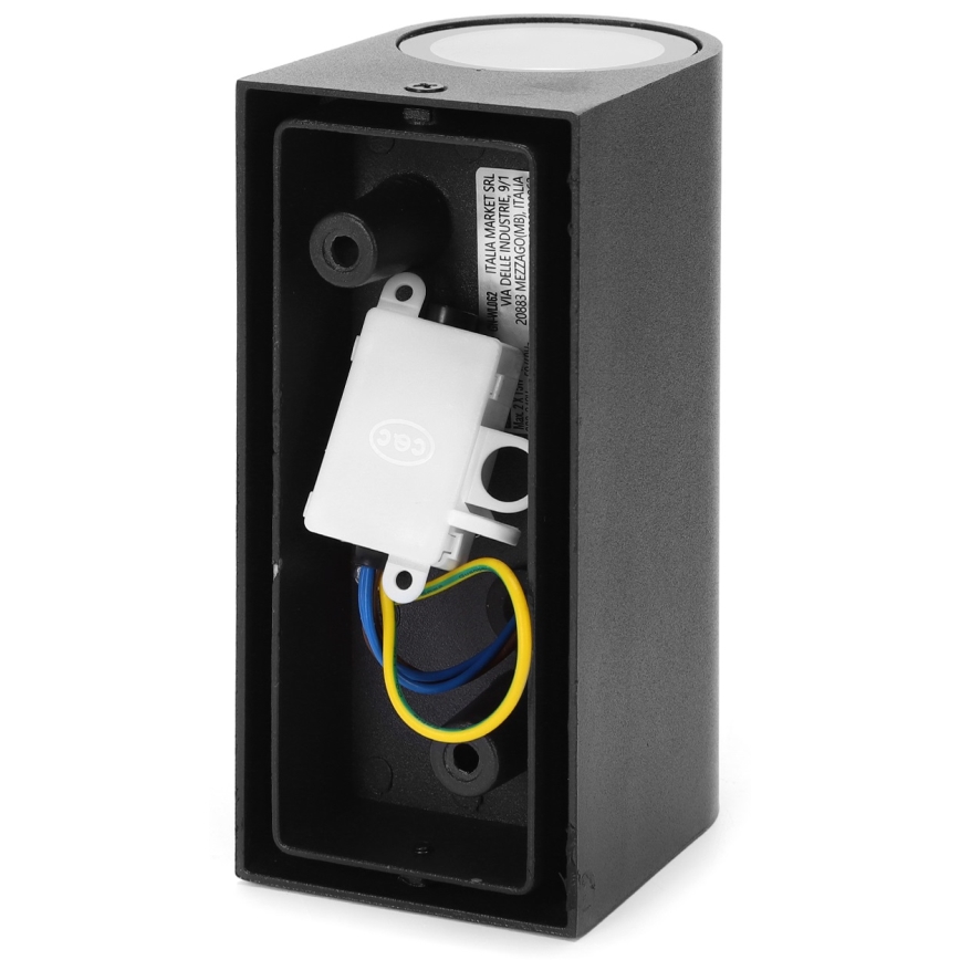 Aigostar - Уличный настенный светильник 2xGU10/35W/230V черный IP54