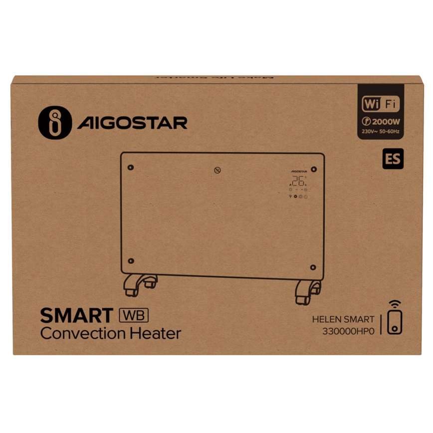 Aigostar - Умный электрический обогреватель/конвектор 2000 Вт Wi-Fi