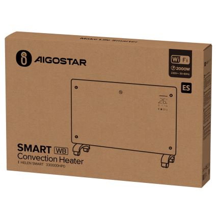 Aigostar - Умный электрический обогреватель/конвектор с ЖК-дисплеем ECO/1000/2000W Wi-Fi