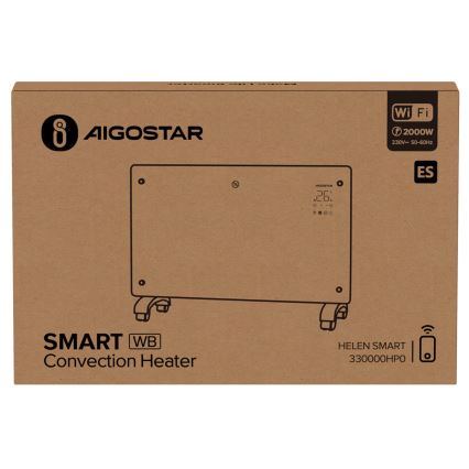 Aigostar - Умный электрический обогреватель/конвектор с ЖК-дисплеем ECO/1000/2000W Wi-Fi