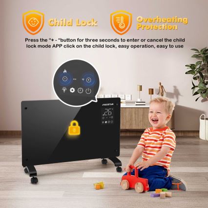 Aigostar - Умный электрический обогреватель/конвектор 2000 Вт Wi-Fi