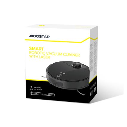 Aigostar - Умный робот-пылесос 2в1 12W/230V 3300mAh Wi-Fi черный