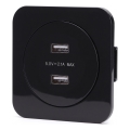 Aigostar - USB-розетка с рамкой, 2× USB-A, чёрная