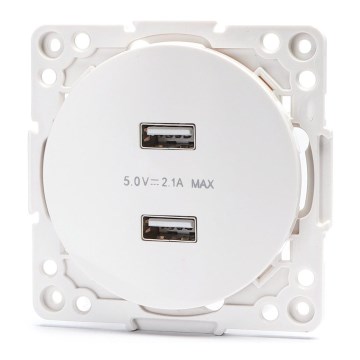 Aigostar - USB розетка живлення без рамки 2x USB-A біла
