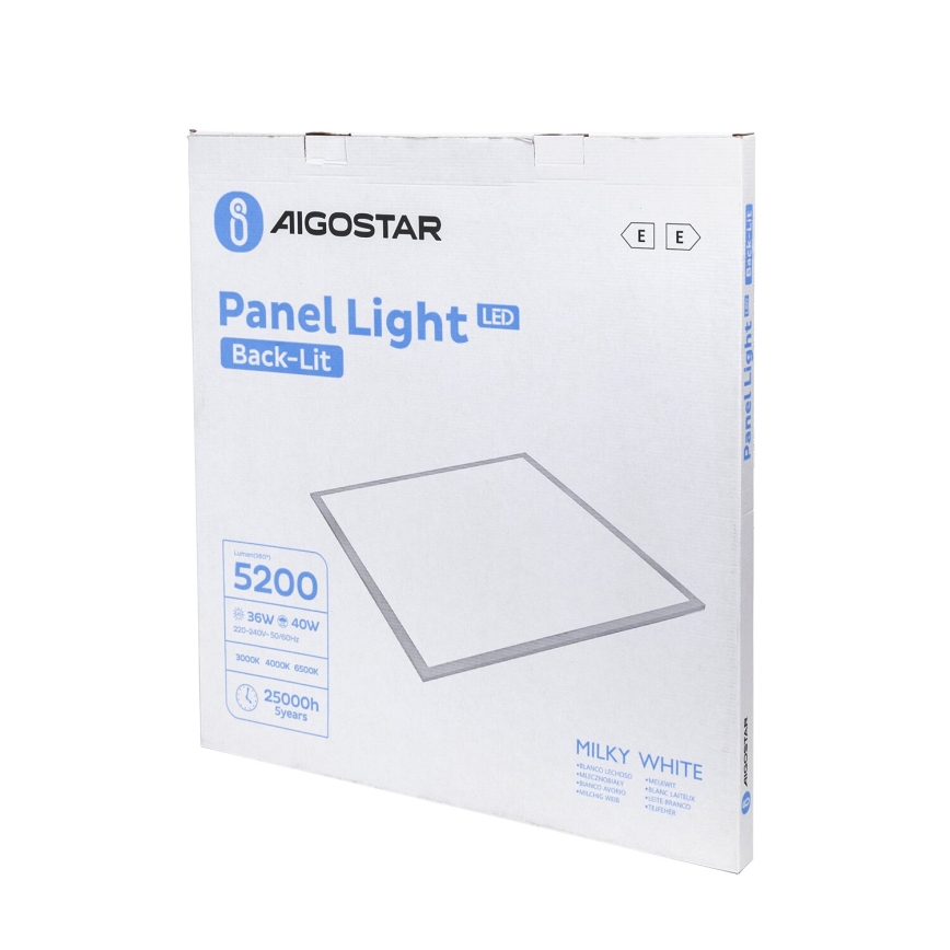Aigostar - Вбудована стельова LED панель LED/40W/230V 3000K/4000K/6500K 60x60см білий