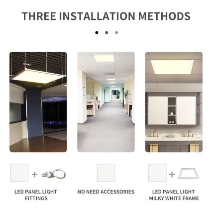 Aigostar - Вбудована стельова LED панель LED/40W/230V 6500K 60x60см білий