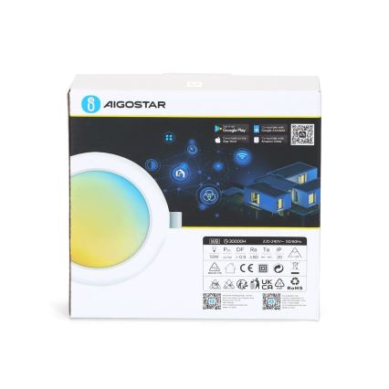 Aigostar - Вбудований стельовий LED світильник з регулюванням яскравості LED/9W/230V діаметр 14,5 см Wi-Fi