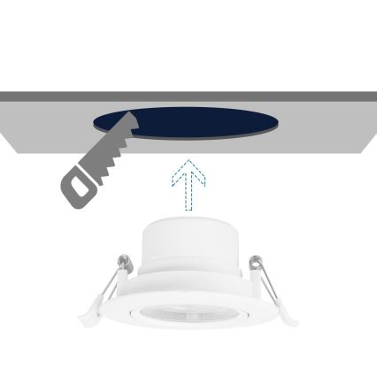 Aigostar - вбудований світлодіодний світильник LED/7W/230V 3000K діам. 8,5 см теплий білий