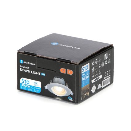 Aigostar - вбудований світлодіодний світильник LED/7W/230V 3000K діам. 8,5 см теплий білий