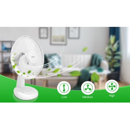 Aigostar - Вентилятор настільний 35W/230V 34 см білий