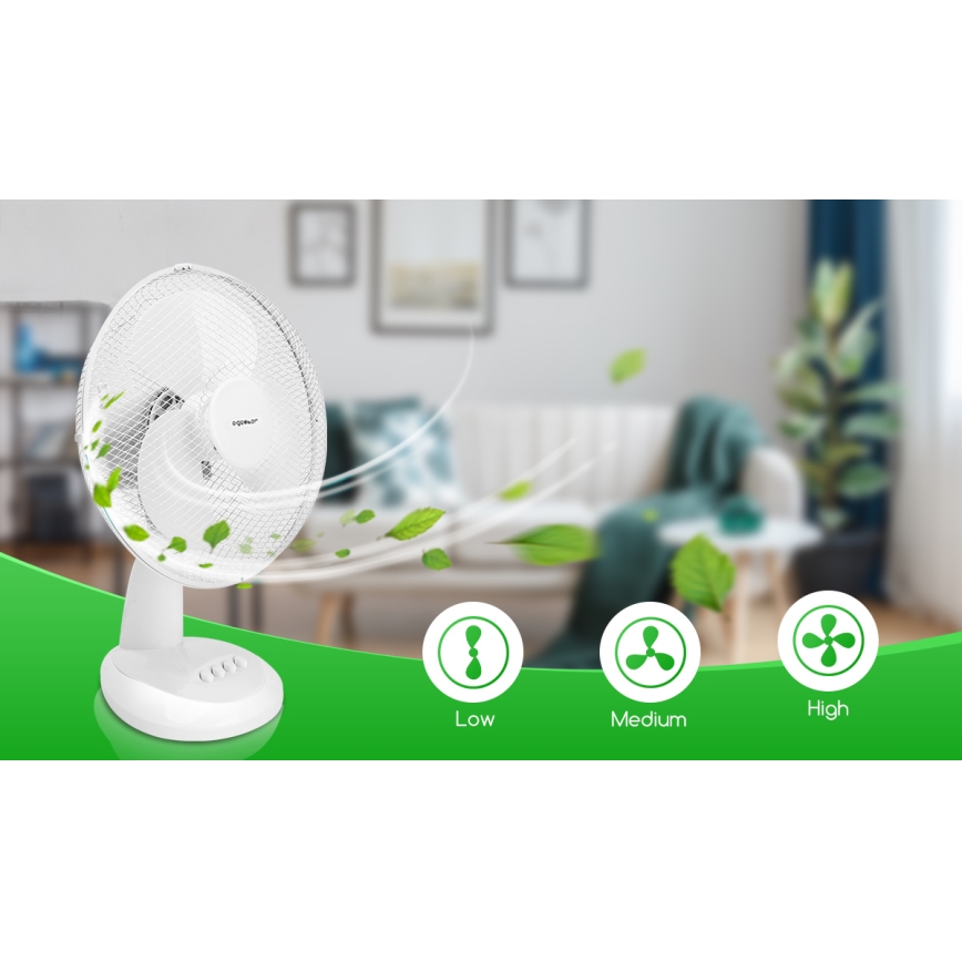 Aigostar - Вентилятор настільний 35W/230V 34 см білий