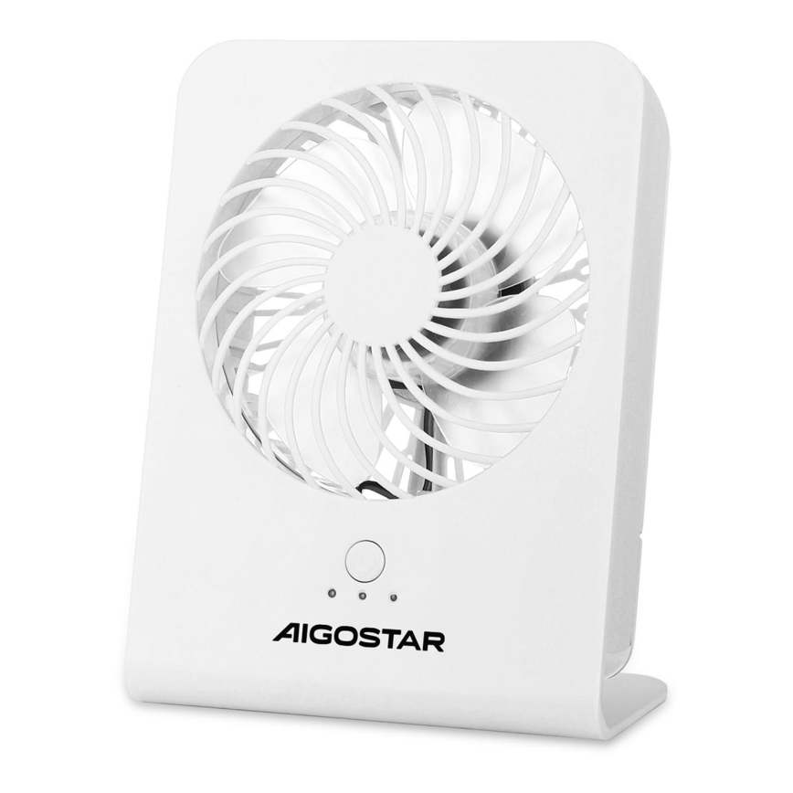 Aigostar - Вентилятор настільний 5W/5V білий