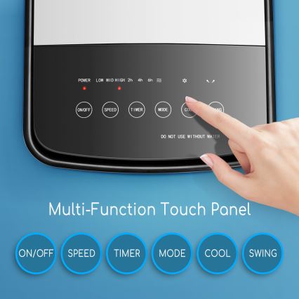 Aigostar - Воздухоохладитель 60 Вт/230 В белый/черный + пульт дистанционного управления