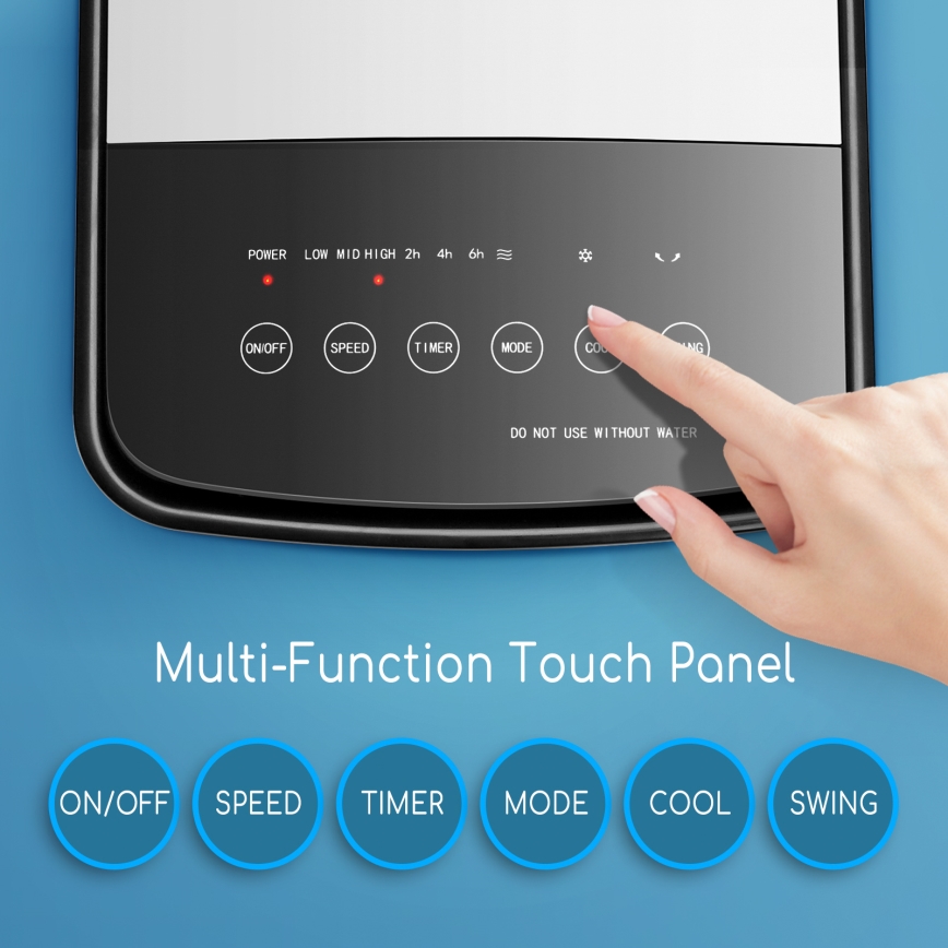 Aigostar - Воздухоохладитель 60 Вт/230 В белый/черный + пульт дистанционного управления