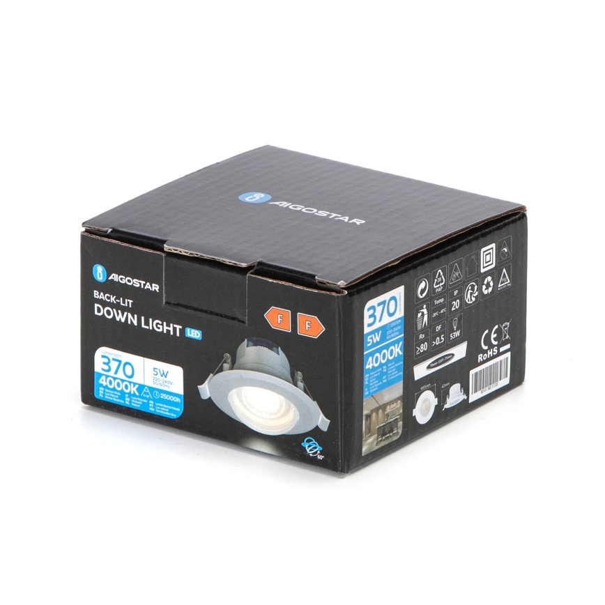Aigostar - Встраиваемый светильник LED/5W/230V 4000K диаметр 8,5 см белый