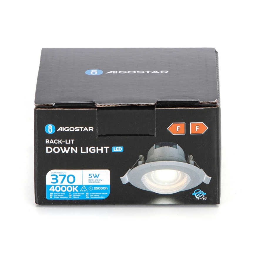 Aigostar - Встраиваемый светильник LED/5W/230V 4000K диаметр 8,5 см белый