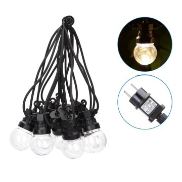 Aigostar - Вулична декоративна LED гірлянда 10xLED/8м IP44 теплий білий