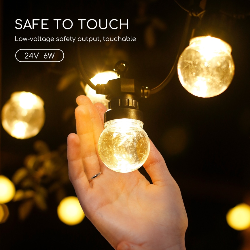 Aigostar - Вулична декоративна LED гірлянда 10xLED/8м IP44 теплий білий