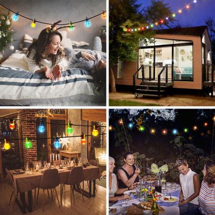 Aigostar - Вулична декоративна LED гірлянда 10xLED/8м IP44 теплий білий