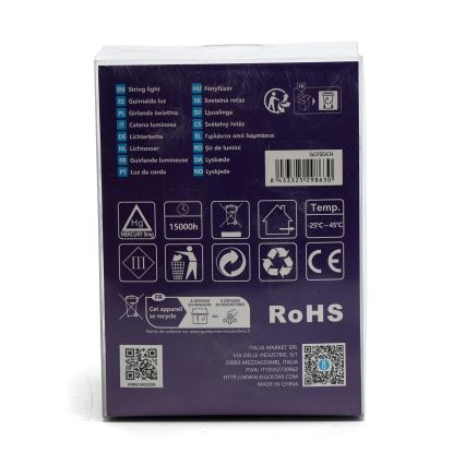 Aigostar - Вулична декоративна LED гірлянда 50xLED/8 функцій/3xAA 5,3м IP44 холодний білий