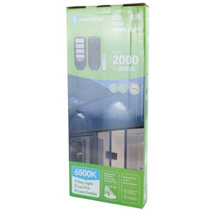 Aigostar - Вулична LED лампа на сонячній батареї з датчиком LED/200W/3,2V 12000mAh IP65 6500K + пульт дистанційного керування