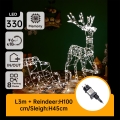 Айгостар - вулична світлодіодна декорація світлодіодна/3,6W/31/230V 2700K 90/45cm IP44 олень із санями