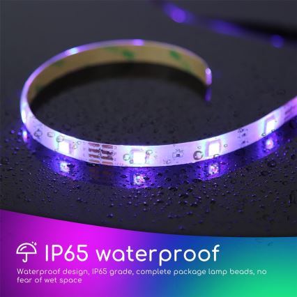 Aigostar - Вулична світлодіодна RGB стрічка з регулюванням яскравості 3м LED/24W/12/230V IP65 + ДК