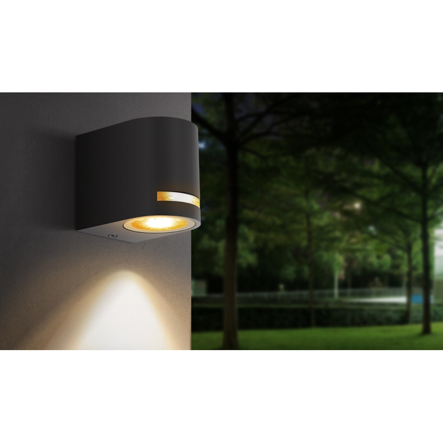 Aigostar - Вуличний настінний світильник 1xGU10/35W/230V чорний IP54