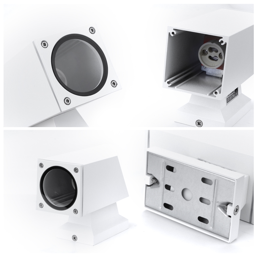 Aigostar - Вуличний настінний світильник 2xGU10/230V білий IP65 квадратний