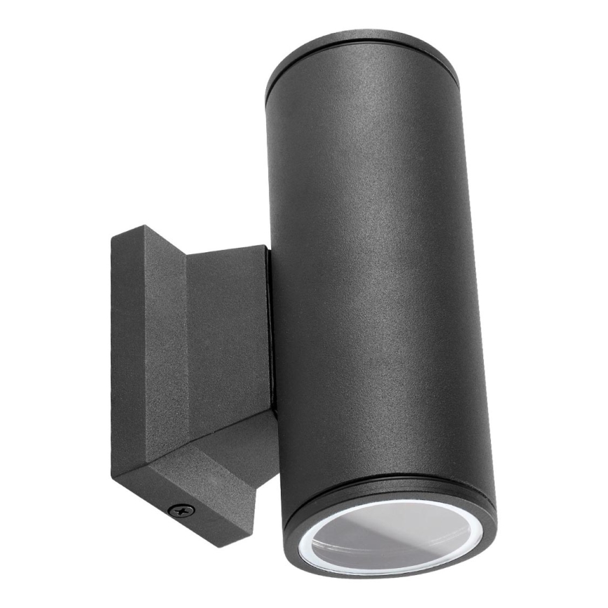 Aigostar - Вуличний настінний світильник 2xGU10/230V чорний IP65 круглий